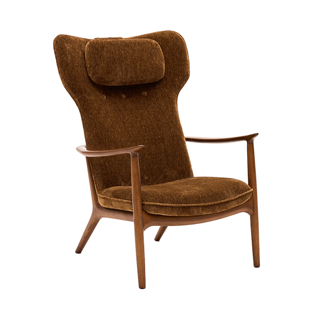 Qiyan Lounge Chair Lush-440 Coffee Brown Base Frame