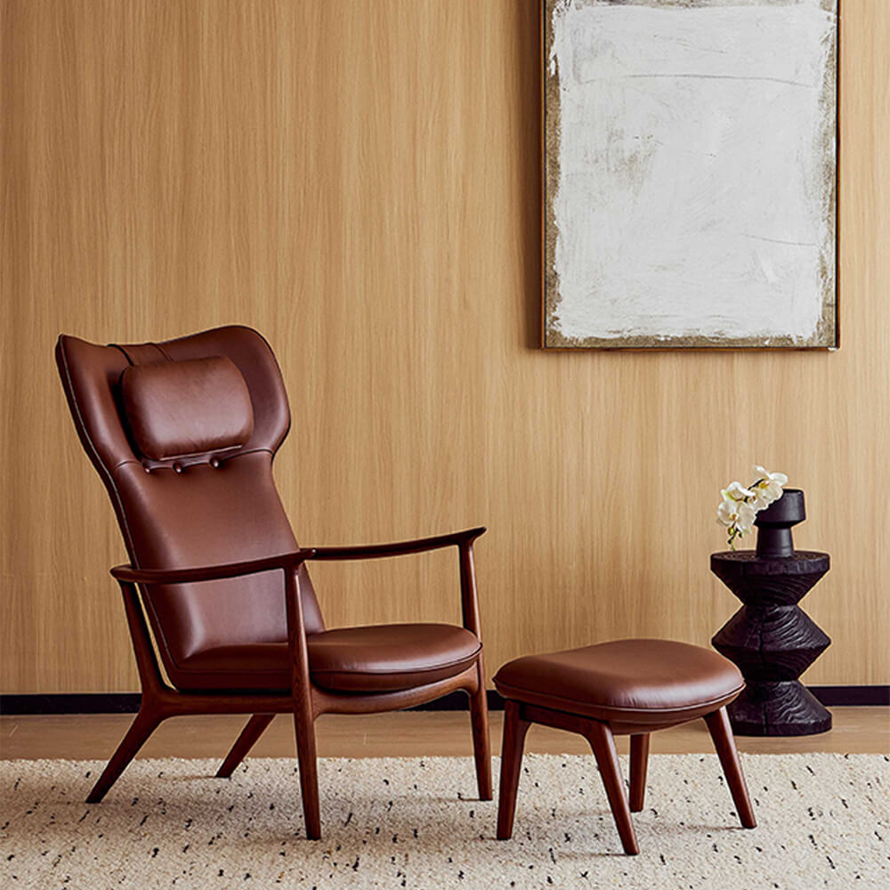 Qiyan Wing Back Lounge Chair Eastern Aesthetics Seating