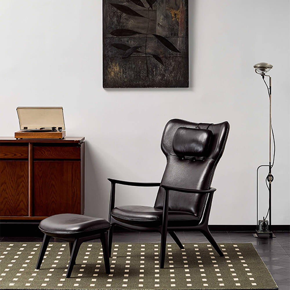 Qiyan Wing Back Lounge Chair Eastern Aesthetics Seating