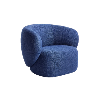 Swell-Sofa / einzelner runder Akzent-Sofastuhl aus Stoff 