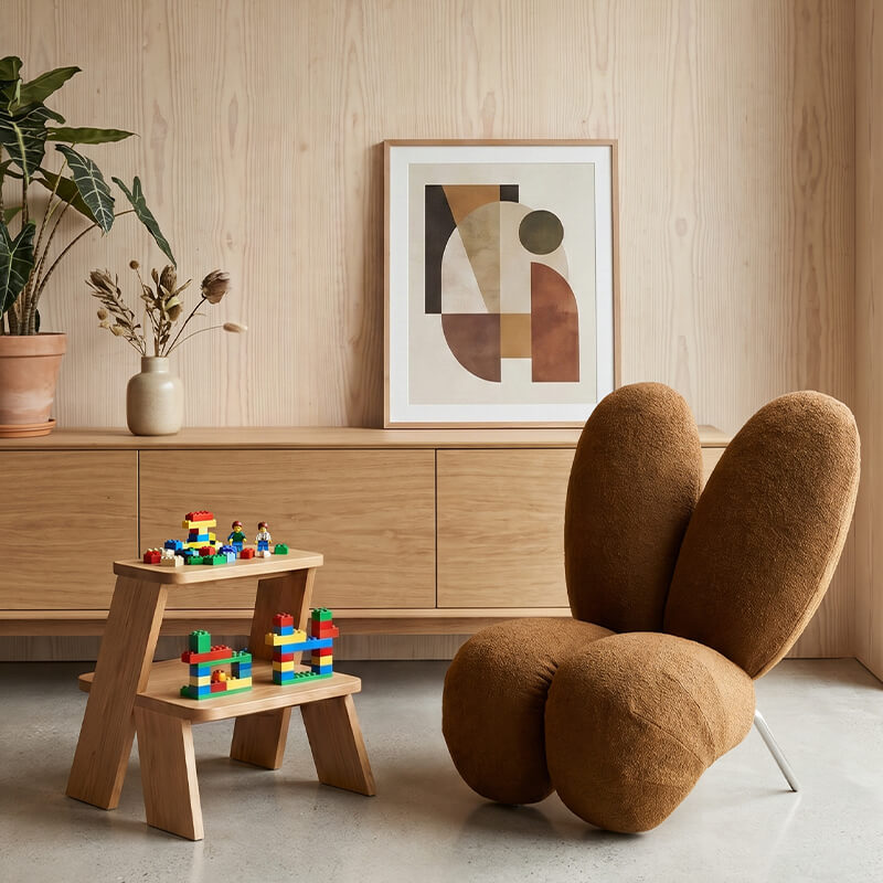 Huddle Caramel Brown Kids Bunny Chair