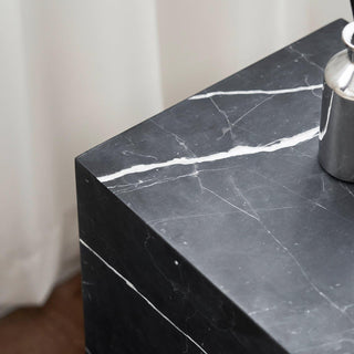 Sugar Cubes Coffee Table / Stand - Black-And-White Marble - 300*300mm - grado