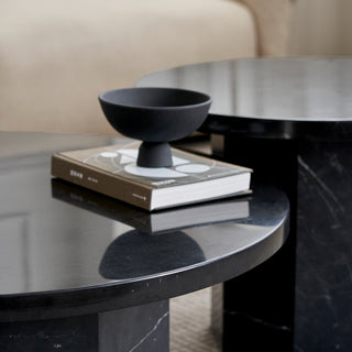 Sugar Cubes Coffee Table / Round - Black-And-White Marble - φ800mm