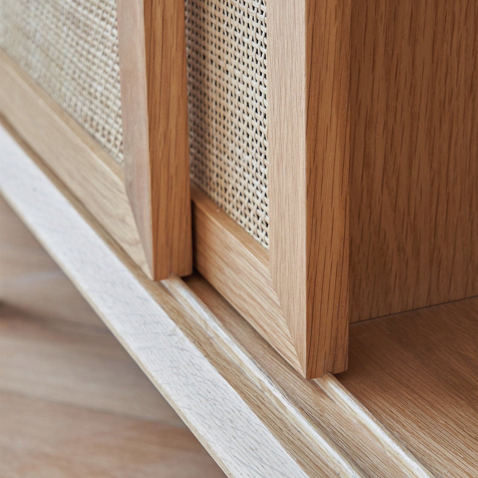 Torii Sideboard / Woven Rattan Doors & Glass Top - grado